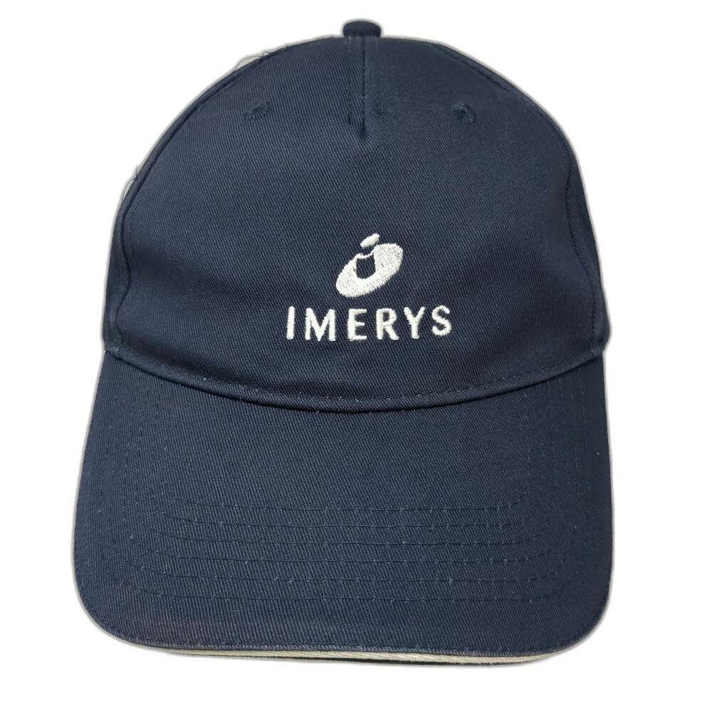 Myrtle Beach Imerys Logo 5 Panel Hat Blue One Size Adjustable Slideback Strap